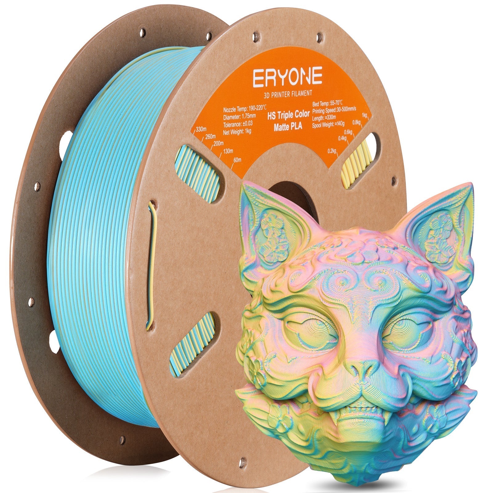 Eryone PLA Matt Dreifarbig – 1,75 mm, 1 kg – Rosa & Blau & Gelb