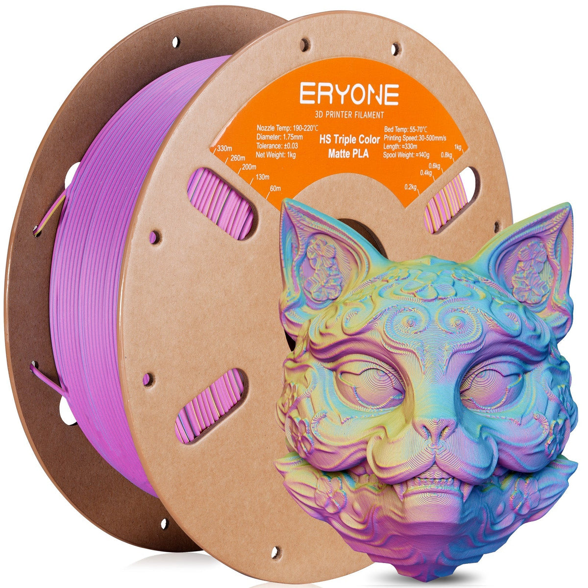 Eryone PLA Matt Dreifarbig – 1,75 mm, 1 kg – Violett & Gelb & Blau