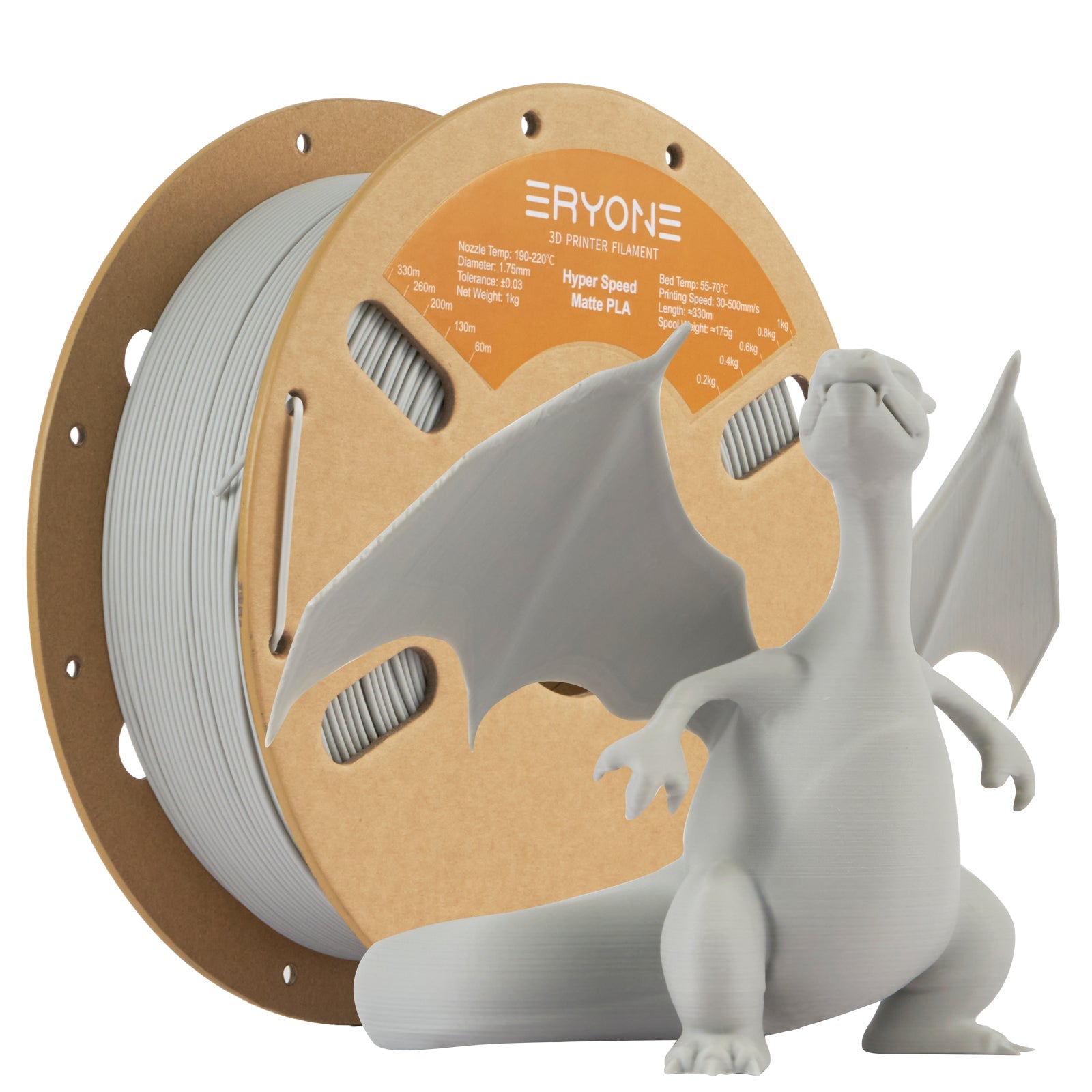 Eryone PLA Matt – 1,75 mm, 1 kg – High-Speed – Hell Grau