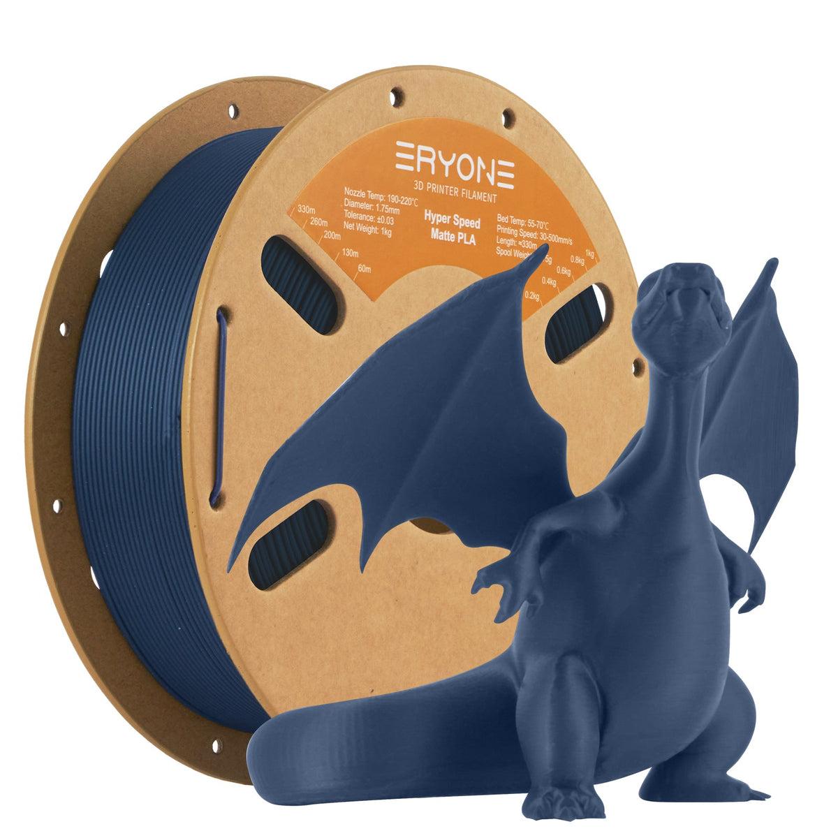 Eryone PLA Matt – 1,75 mm, 1 kg – High-Speed – Marine Blau