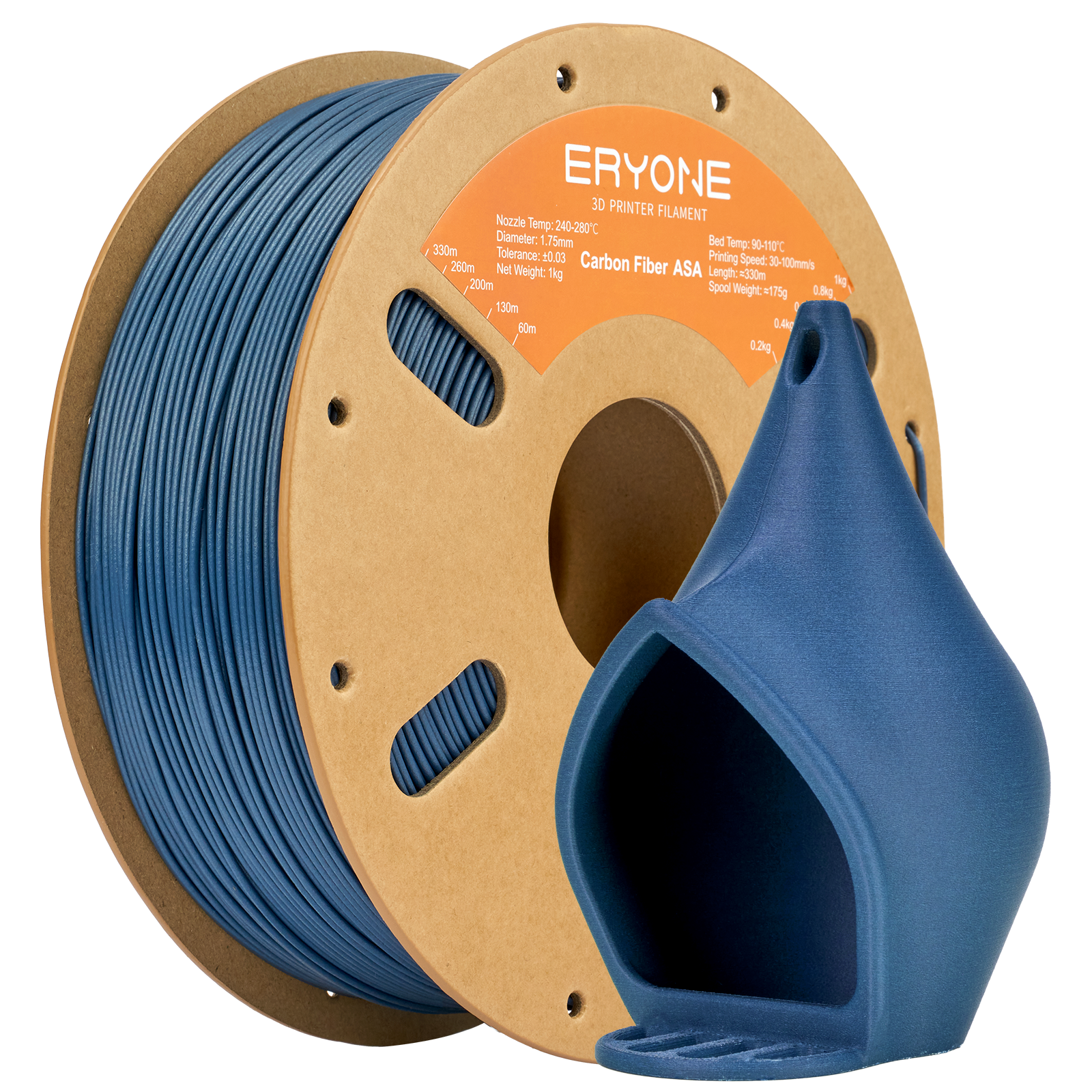 Eryone ASA und ASA-CF – 1,75 mm, 1 kg – ASA – Carbon – Blau