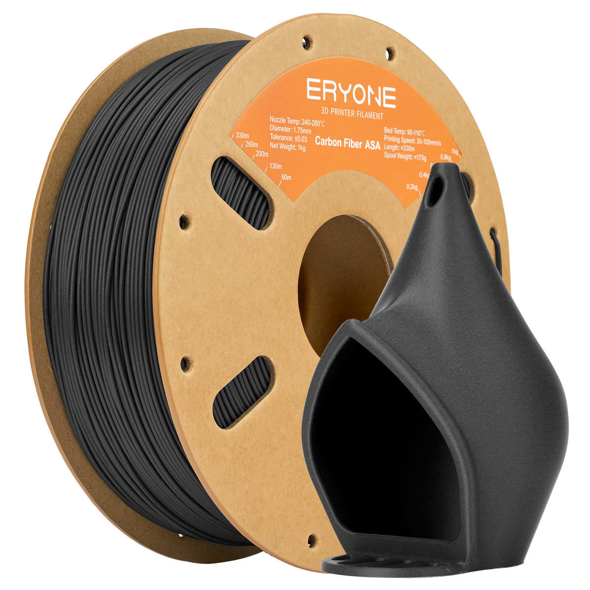 Eryone ASA und ASA-CF – 1,75 mm, 1 kg – ASA – Carbon – Dunkel Grau
