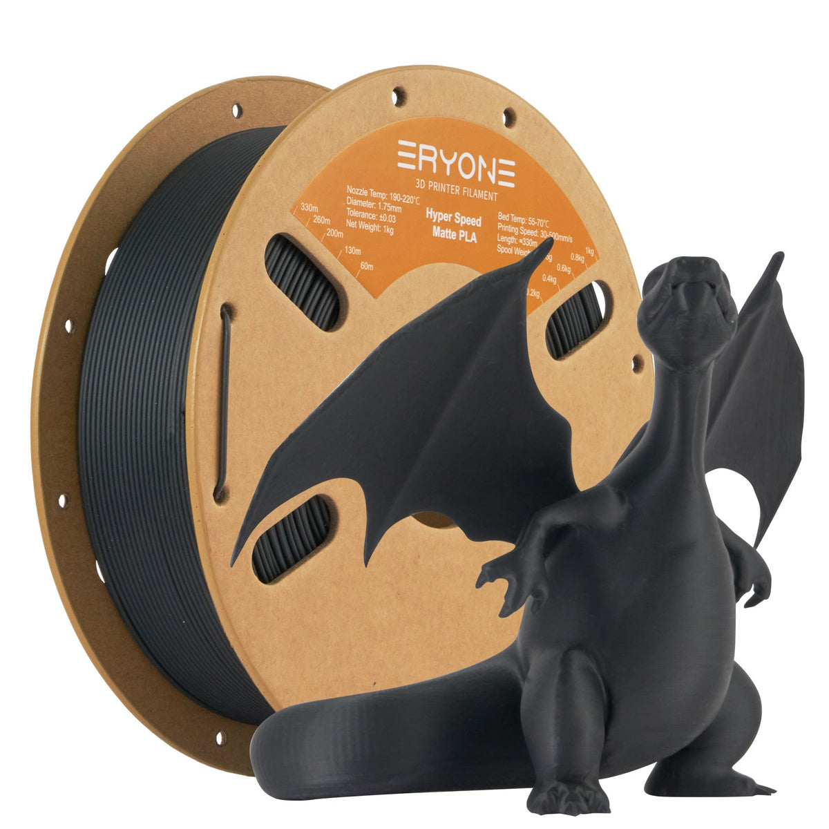 Eryone PLA Matt – 1,75 mm, 1 kg – High-Speed – Schwarz