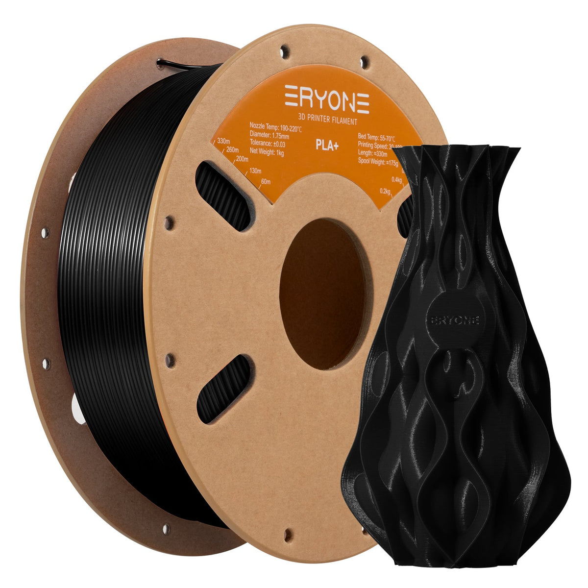 Eryone PLA+ – 1,75 mm, 1 kg – Schwarz