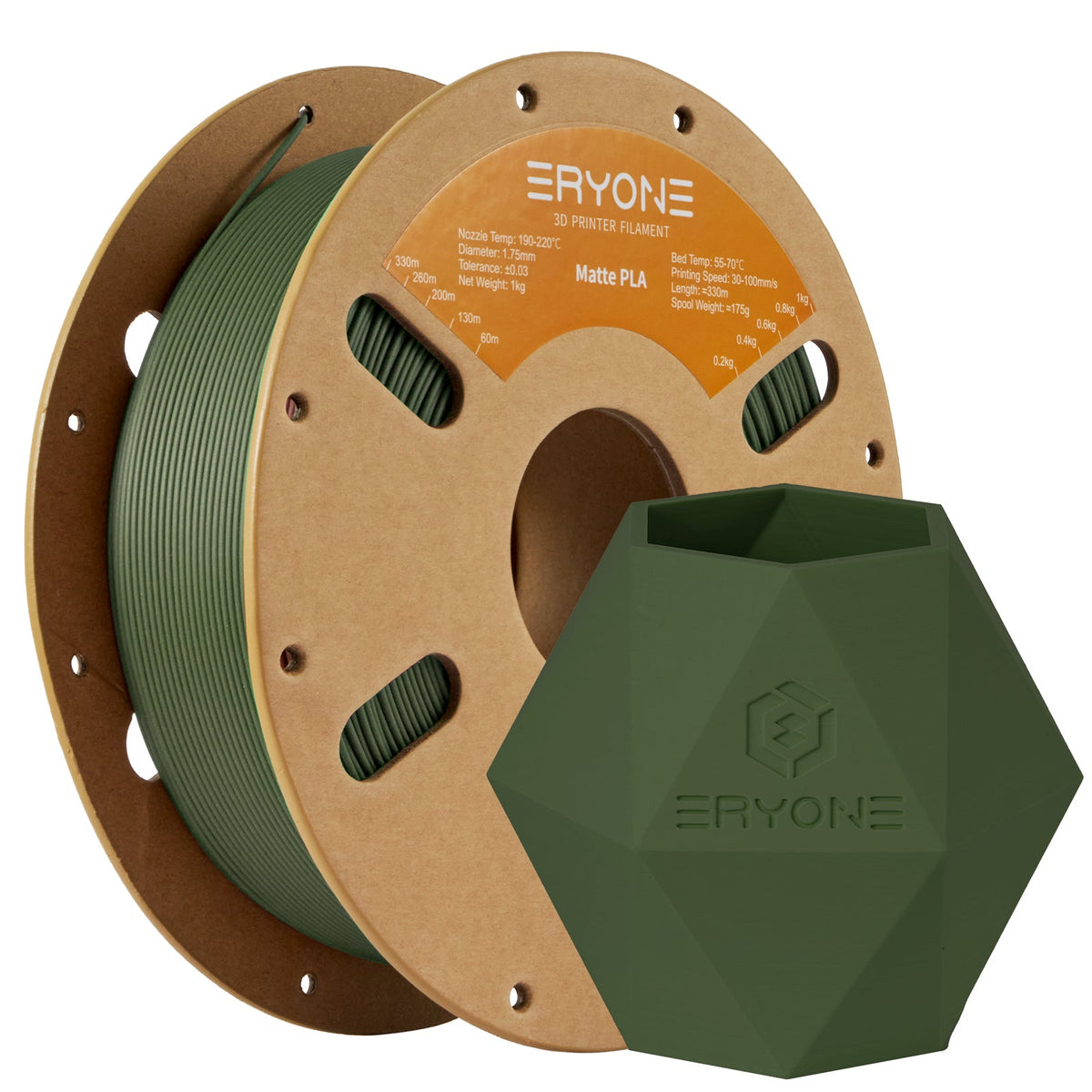 Eryone PLA Matt – 1,75 mm, 1 kg – Oliv Grün
