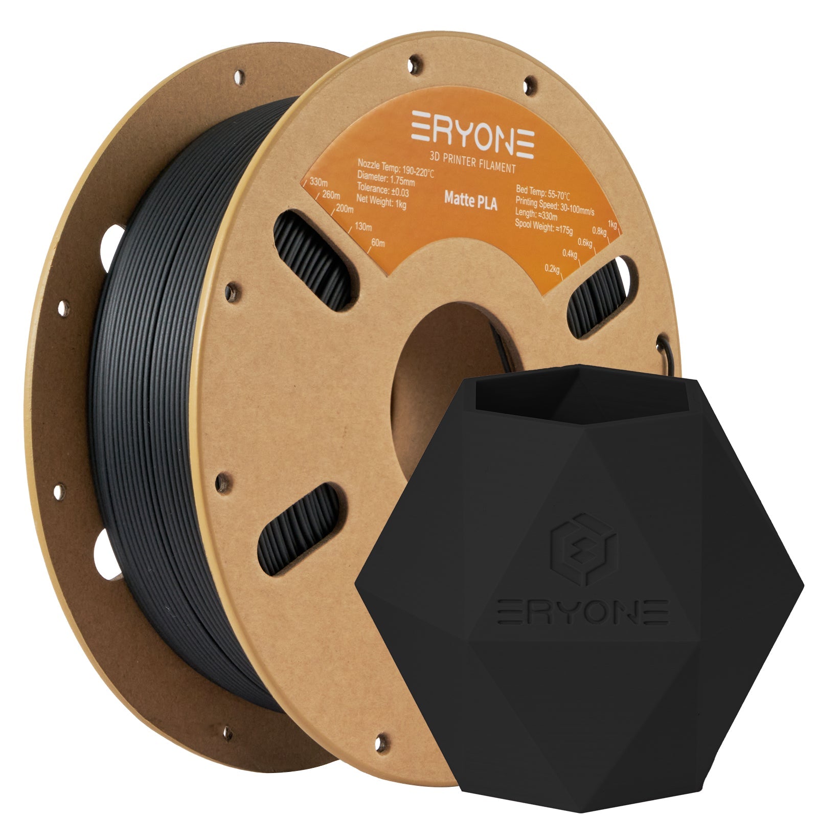 Eryone PLA Matt – 1,75 mm, 1 kg – Schwarz