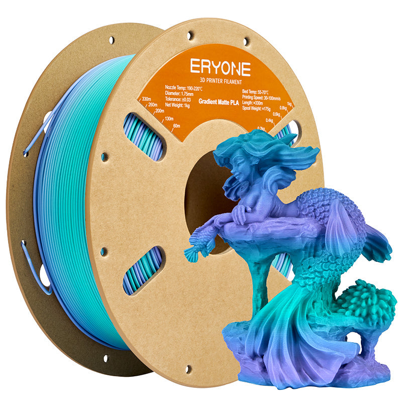Eryone PLA Matt Zweifarbig mit Verlauf – 1,75 mm, 1 kg – Gradient – Blau Grün & Violett