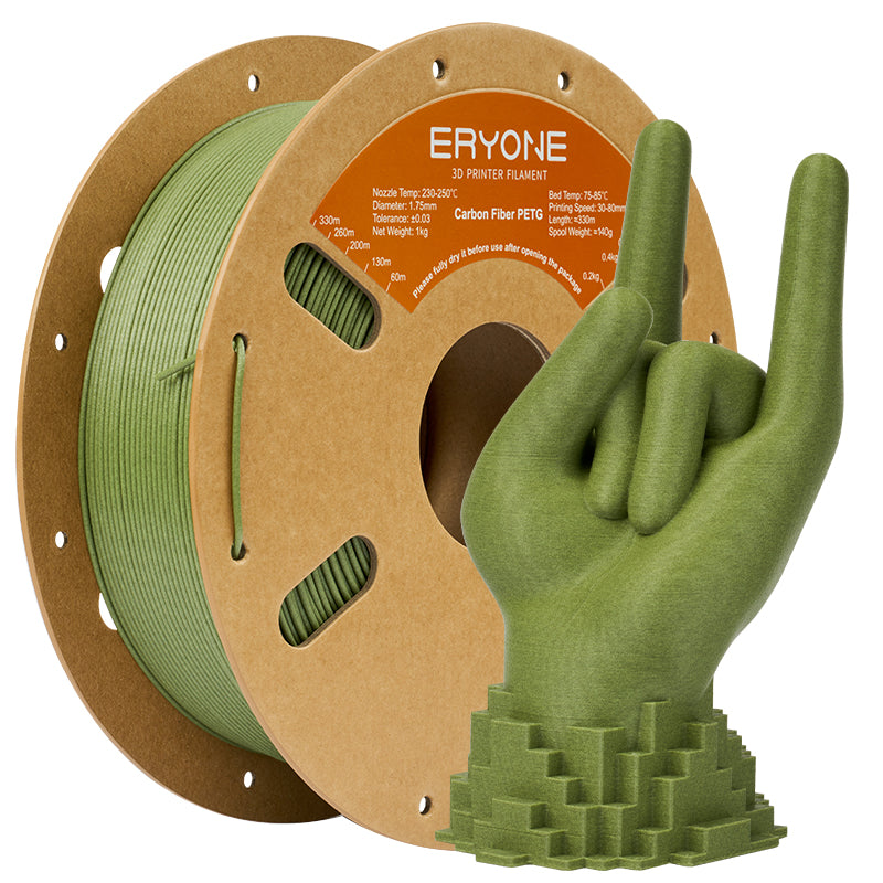 Eryone PETG und PETG-CF – 1,75 mm, 1 kg – Carbon – Gras Grün