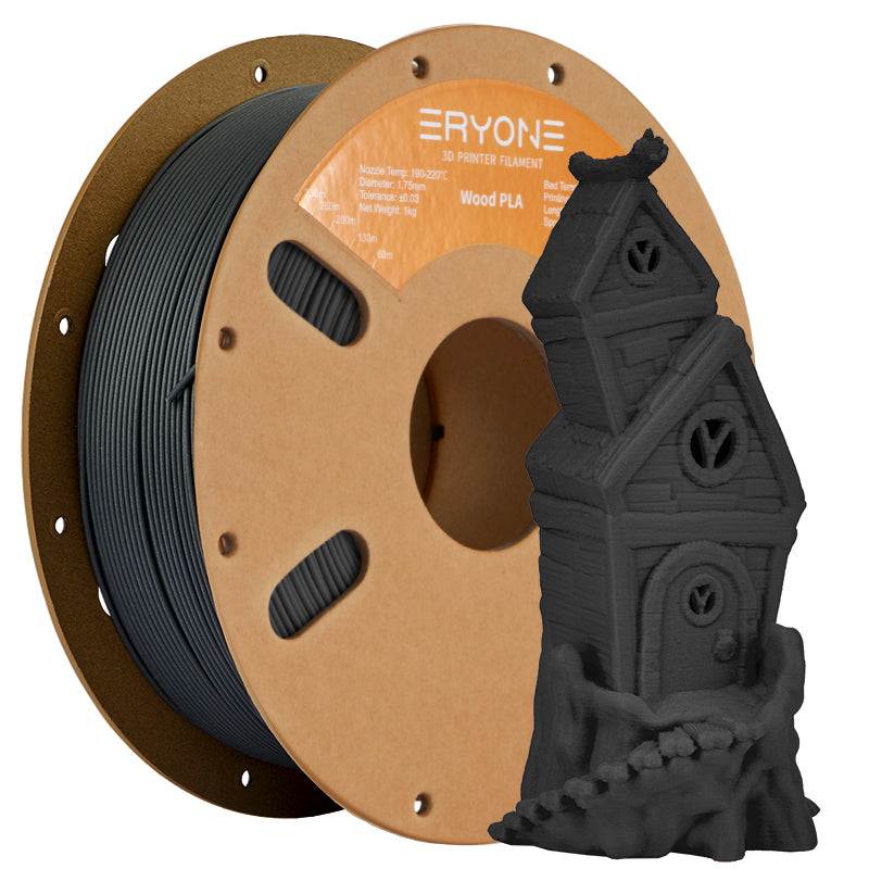 Eryone PLA Holzoptik – 1,75 mm, 1 kg – Charcoal ash