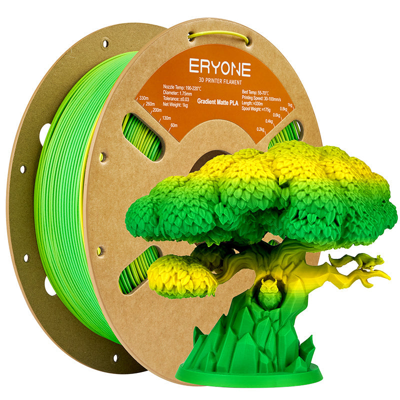 Eryone PLA Matt Zweifarbig mit Verlauf – 1,75 mm, 1 kg – Gradient – Gelb & Grün
