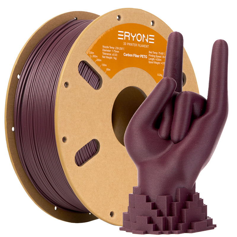 Eryone PETG und PETG-CF – 1,75 mm, 1 kg – Carbon – Violett Rot