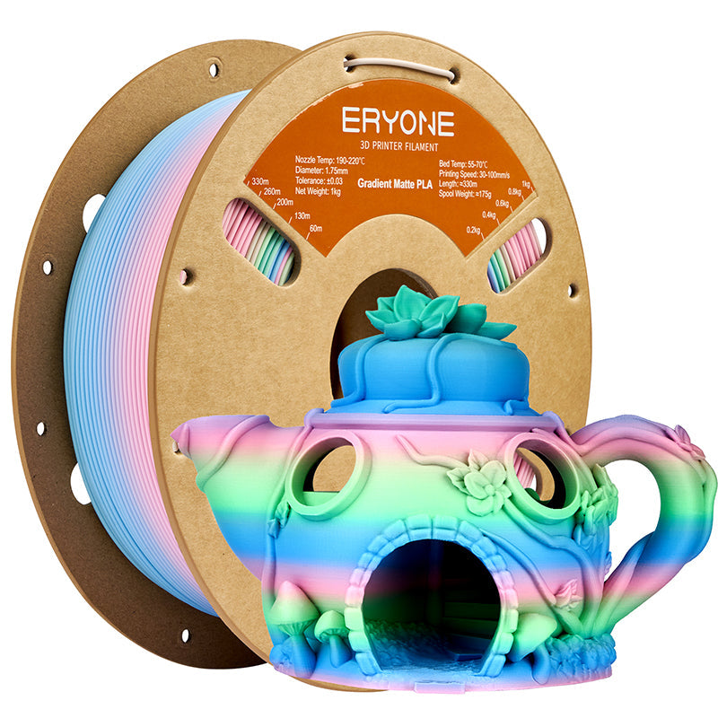 Eryone PLA Matt Zweifarbig mit Verlauf – 1,75 mm, 1 kg – Gradient – Rosa & Grün & Blau