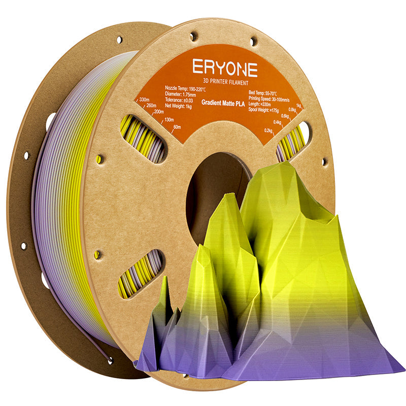 Eryone PLA Matt Zweifarbig mit Verlauf – 1,75 mm, 1 kg – Gradient – Gelb & Violett