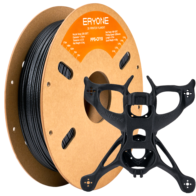 Eryone PPS-CF10 – 1,75 mm, 0,5 kg – PPS CF10 – Schwarz – 0.5kg