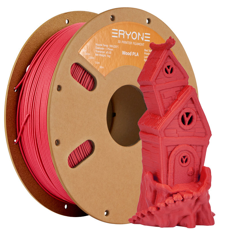 Eryone PLA Holzoptik – 1,75 mm, 1 kg – Rot
