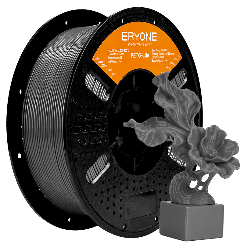 Eryone PETG Lite – 1,75 mm, 1 kg – PETG – Lite – Dunkel Grau