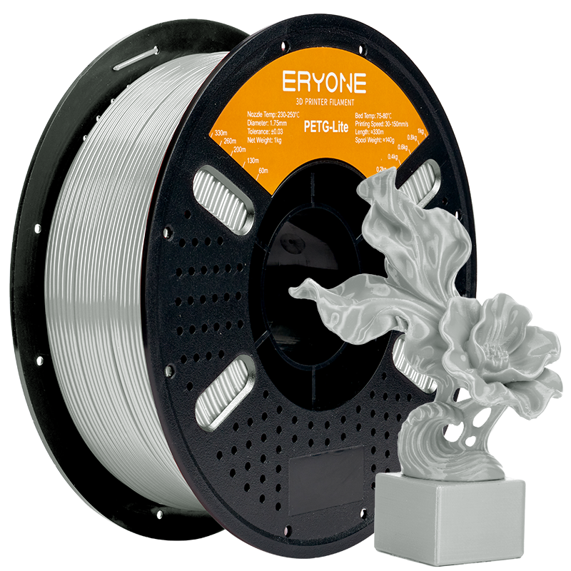 Eryone PETG Lite – 1,75 mm, 1 kg – PETG – Lite – Grau