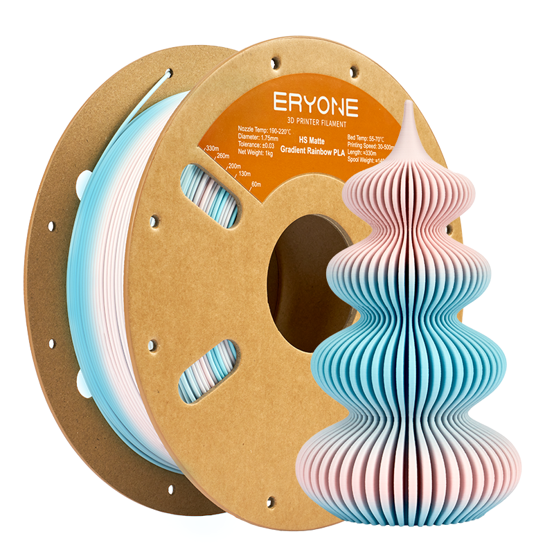 Eryone PLA Matt Zweifarbig mit Verlauf – 1,75 mm, 1 kg – High – speed Matt gradient multi – – Marshmallow