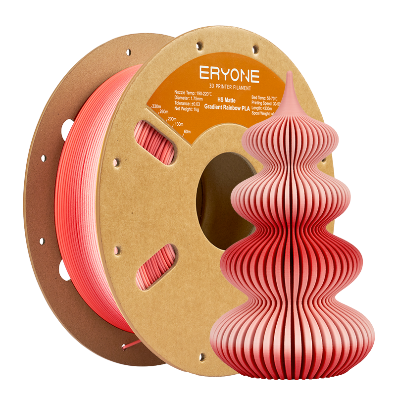 Eryone PLA Matt Zweifarbig mit Verlauf – 1,75 mm, 1 kg – High – speed Matt gradient multi – – Rot Velvet