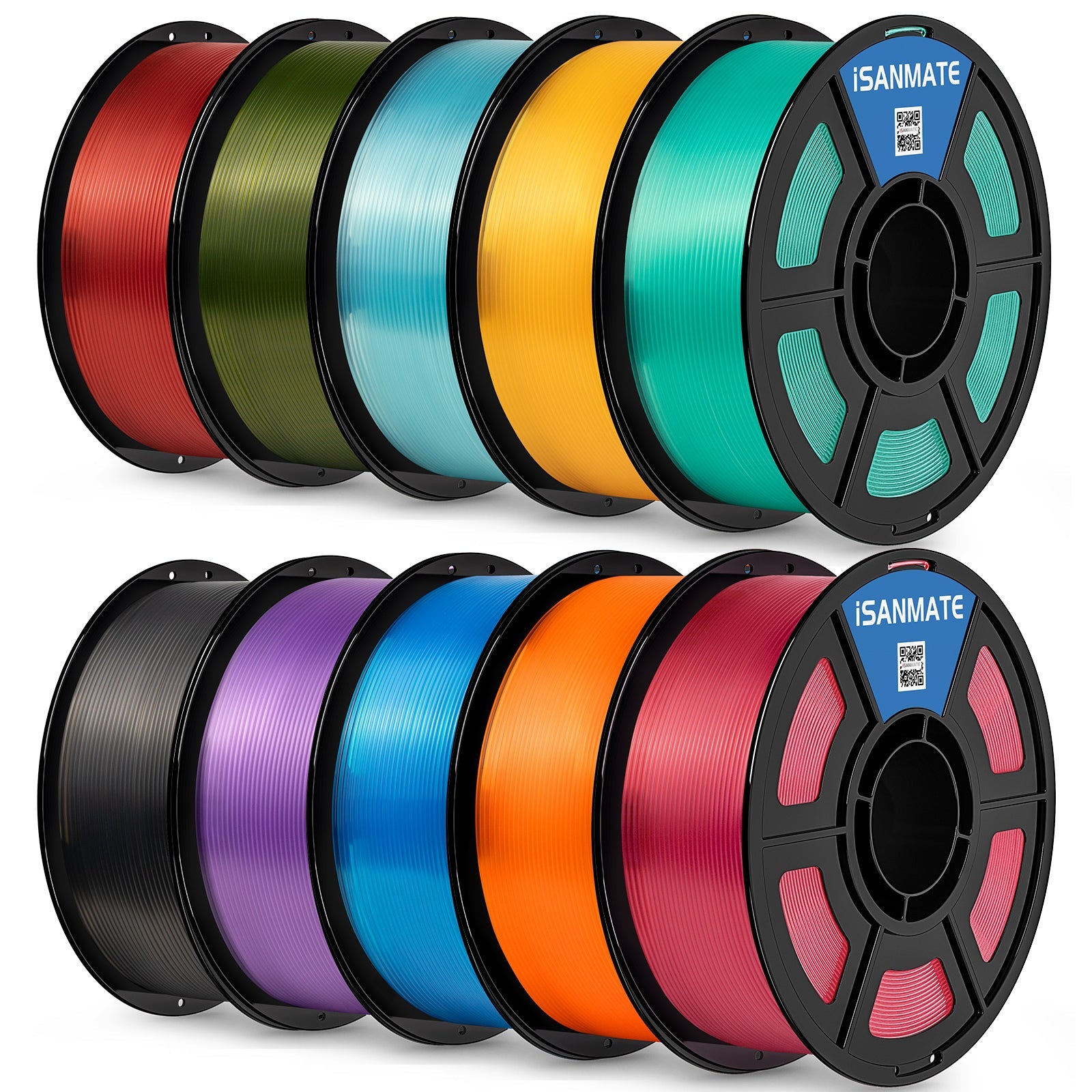 iSANMATE PLA Transparent Großpack – 1,75 mm, 10 × 1 kg