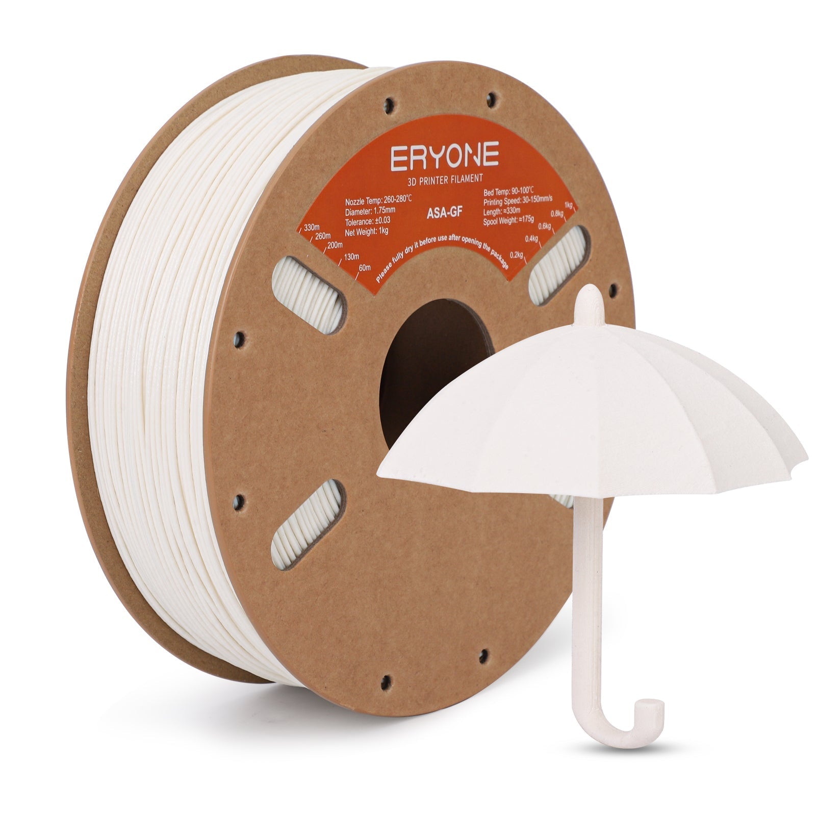 Eryone ASA-GF glasfaserverstärkt – 1,75 mm, 1 kg – Weiß
