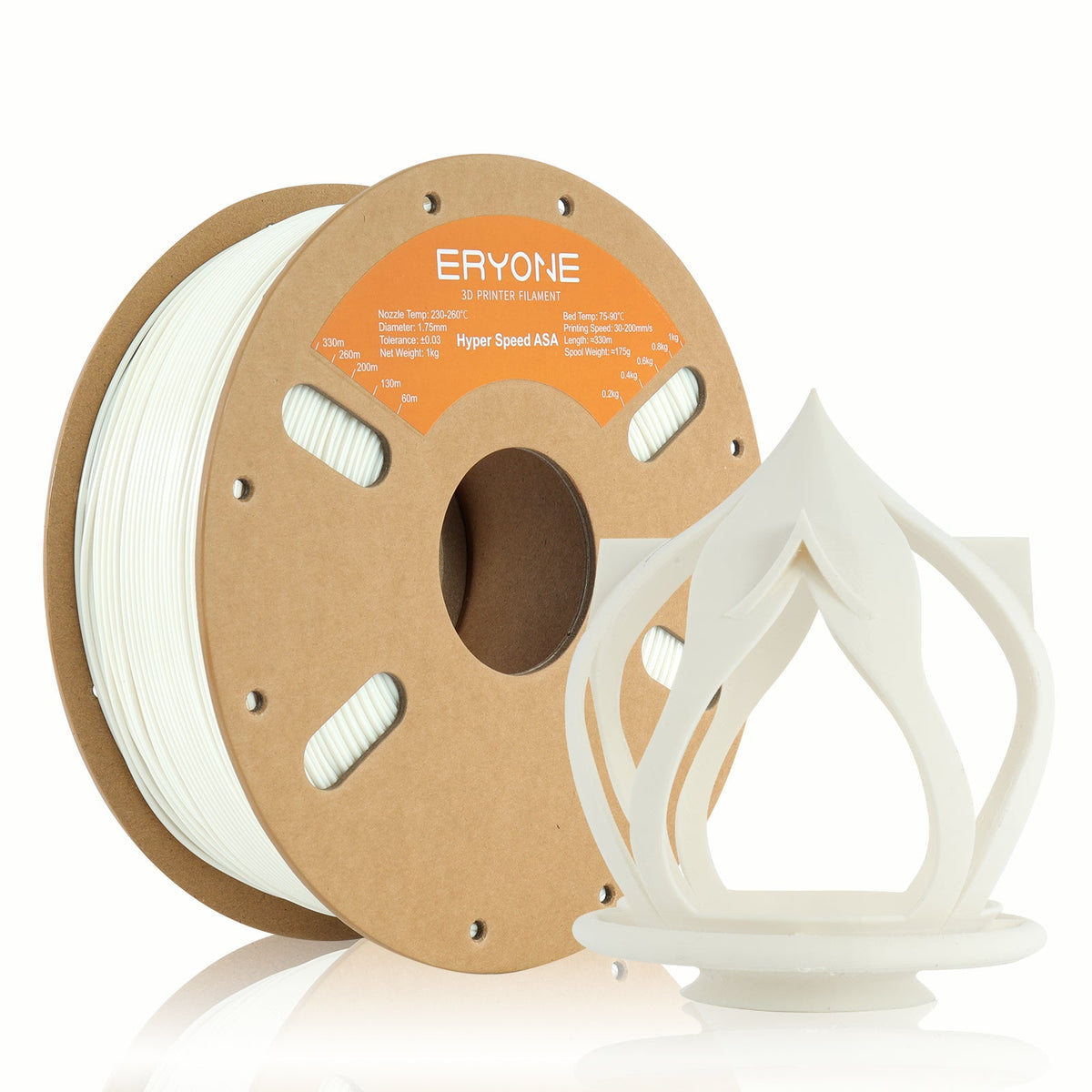 Eryone ASA und ASA-CF – 1,75 mm, 1 kg – ASA – High-Speed – Weiß