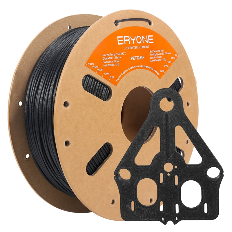Eryone PETG-GF glasfaserverstärkt – 1,75 mm, 1 kg – Schwarz