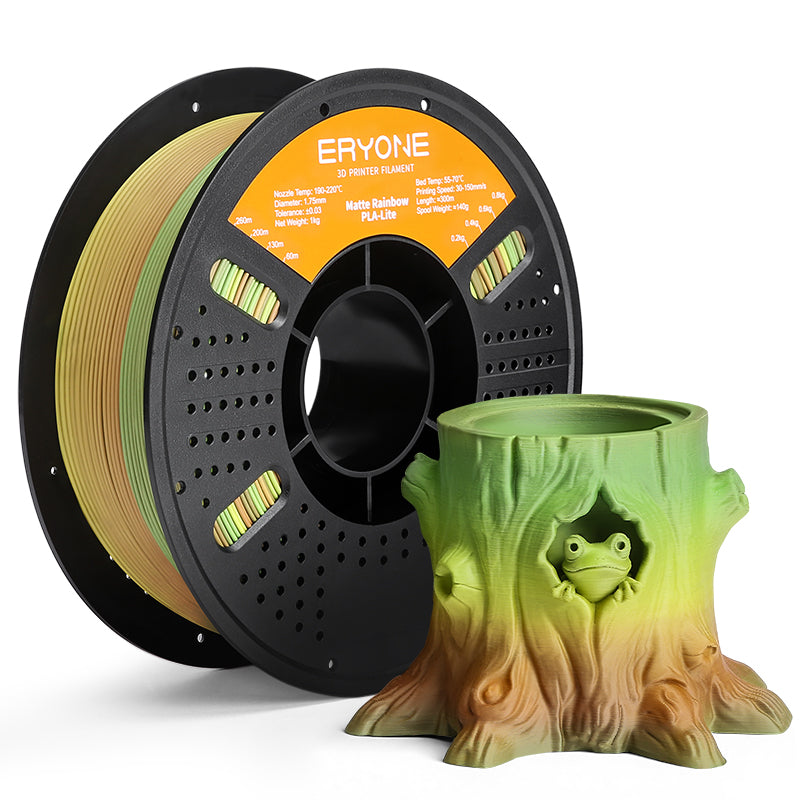 Eryone PLA Lite Matt – 1,75 mm, 1 kg – PLA Lite Matt Regenbogen – moss Braun