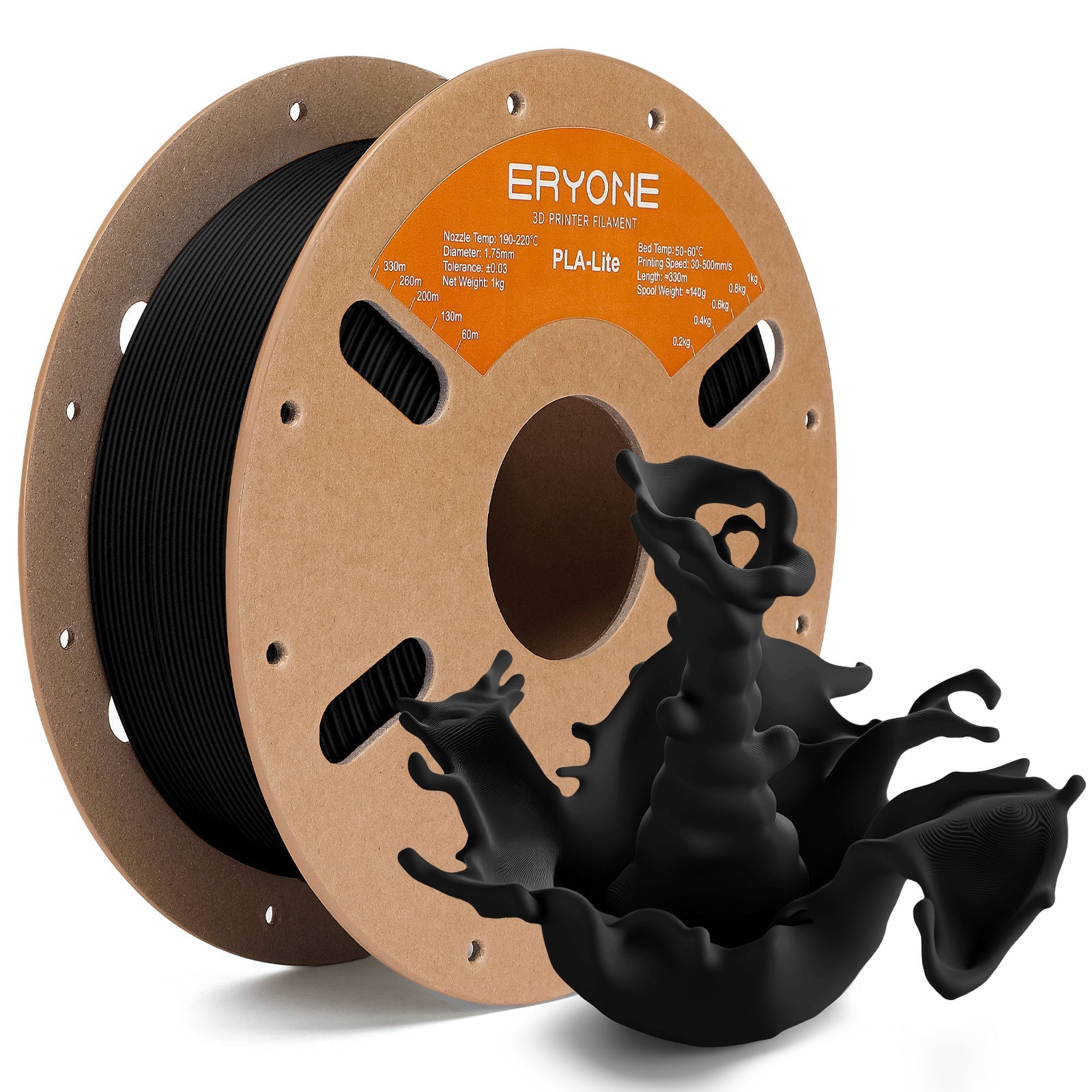 Eryone PLA Lite – 1,75 mm, 1 kg – Schwarz