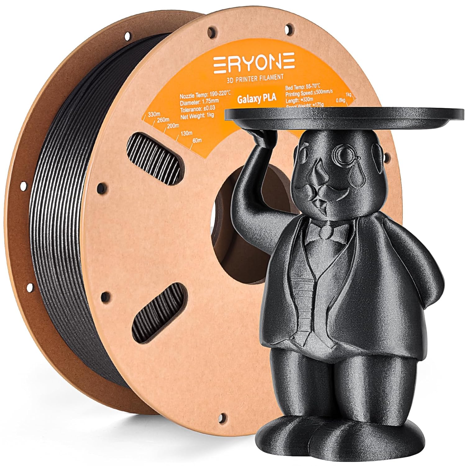 Eryone PLA Galaxy mit Glitzer – 1,75 mm, 1 kg – Schwarz