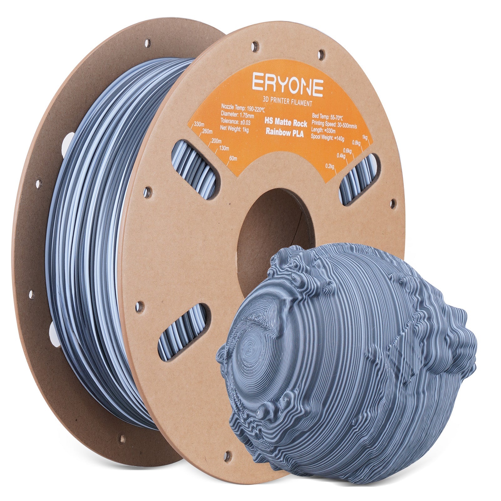 Eryone PLA Matt – 1,75 mm, 1 kg – High-Speed Twisted – Salt Flat Veins