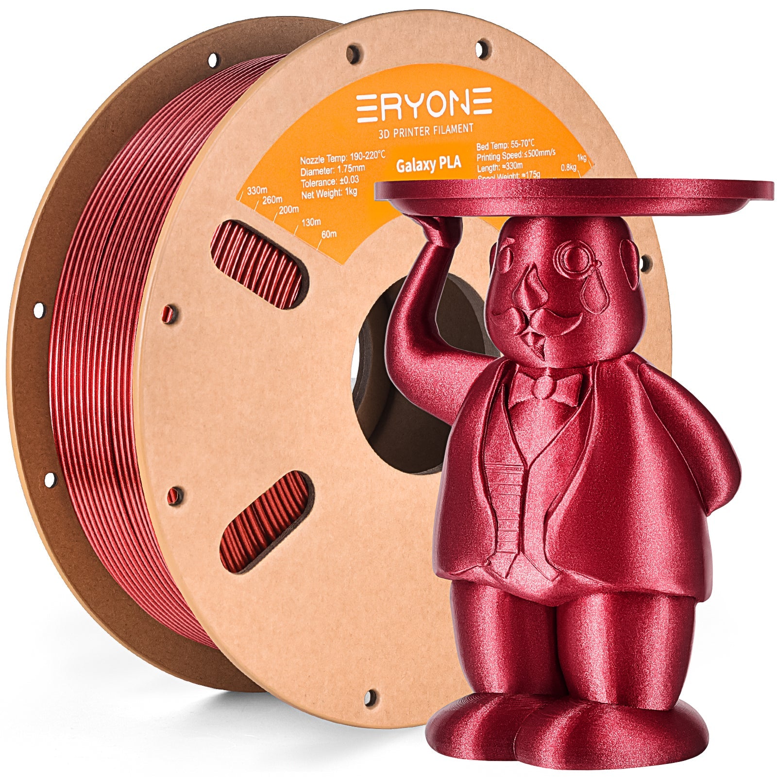 Eryone PLA Galaxy mit Glitzer – 1,75 mm, 1 kg – Rot