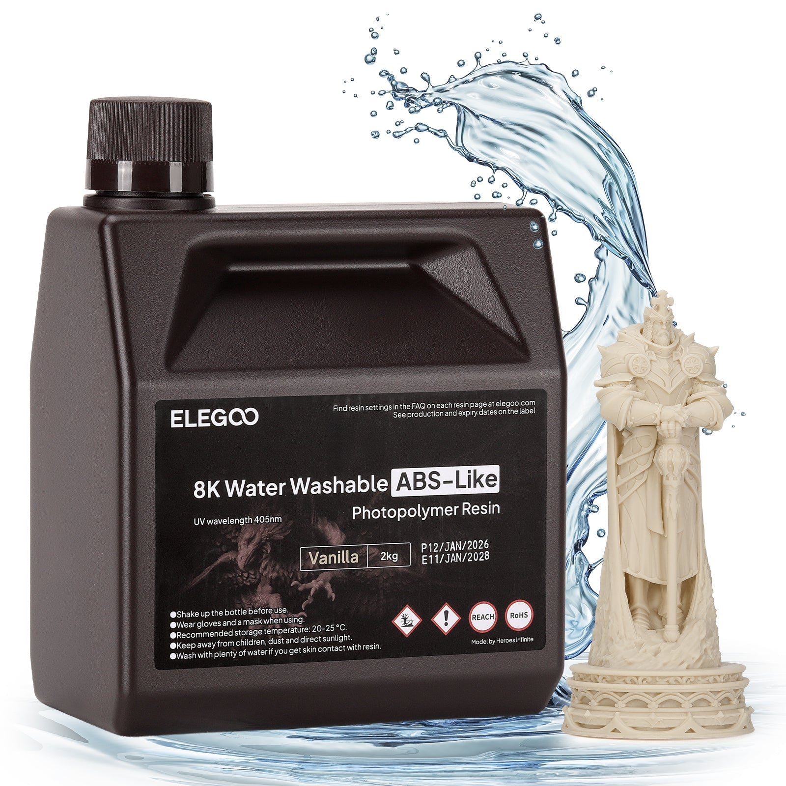 Elegoo 8K Wasserabwaschbares ABS-ähnliches Harz – 2 kg