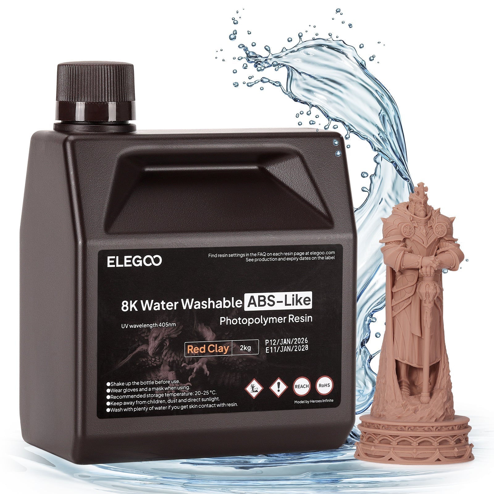 Elegoo 8K Wasserabwaschbares ABS-ähnliches Harz – 2 kg