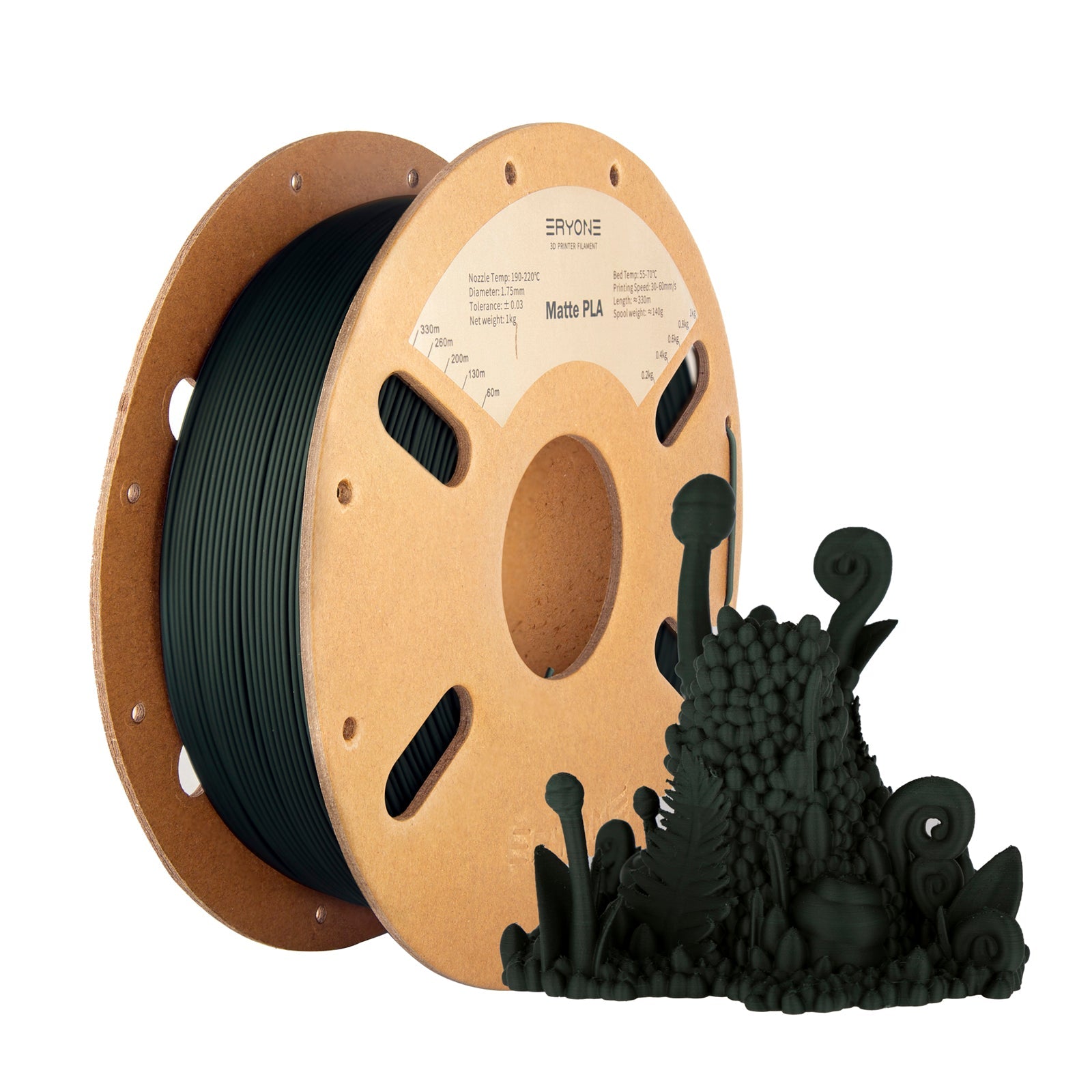 Eryone PLA Matt – 1,75 mm, 1 kg – Schwarz forest Grün