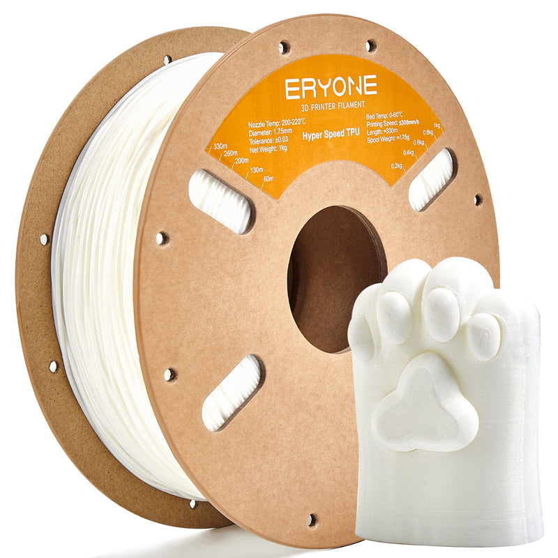 Eryone TPU flexibel – 1,75 mm, 0,5 und 1 kg – High-Speed – Weiß – 1KG