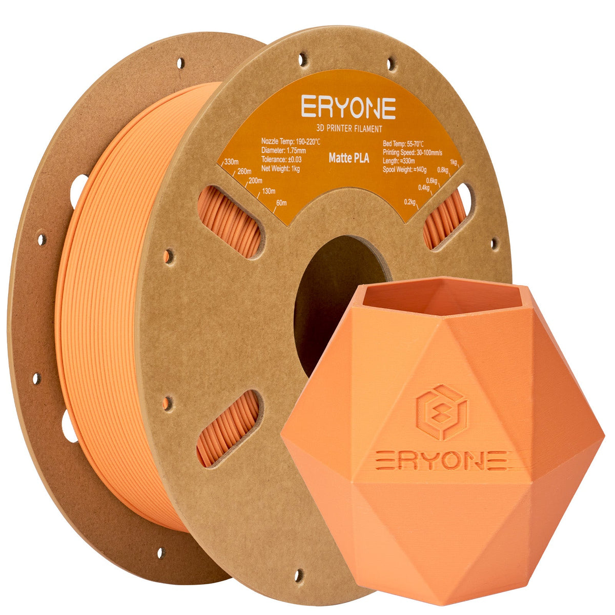 Eryone PLA Matt – 1,75 mm, 1 kg – PLA Matt – Kürbis Orange