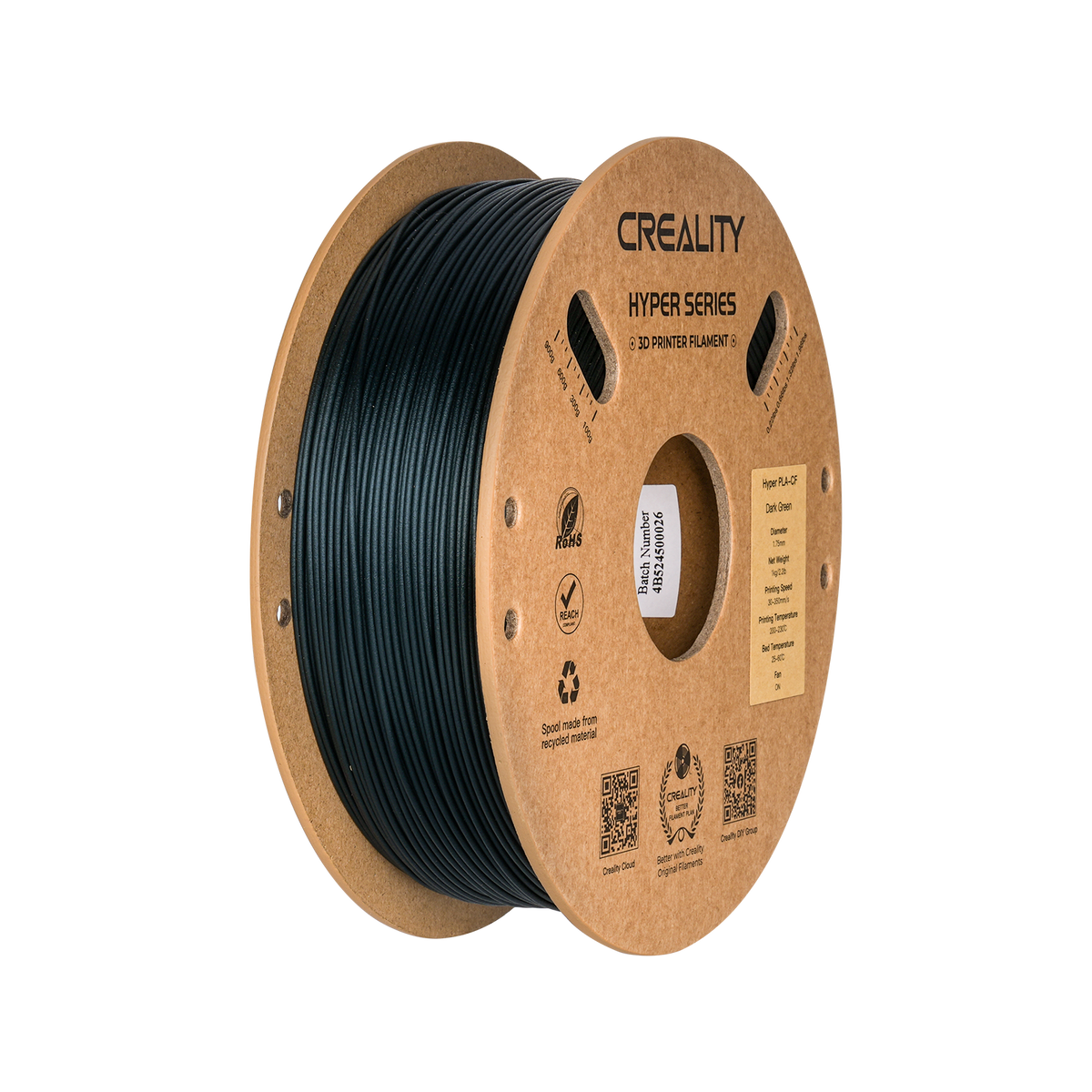 Creality Hyper PLA-CF Filament 1,75 mm, 1 kg, Dunkelgrün