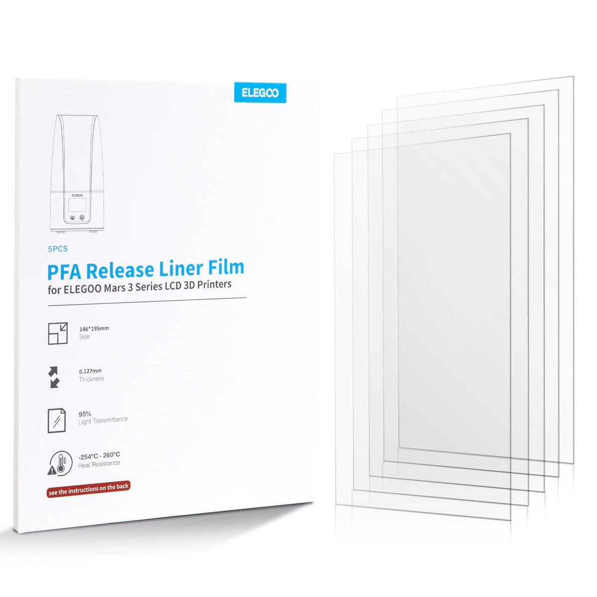 Elegoo PFA-Folie für Mars 3 & Mars 3 Pro (5 Stück)