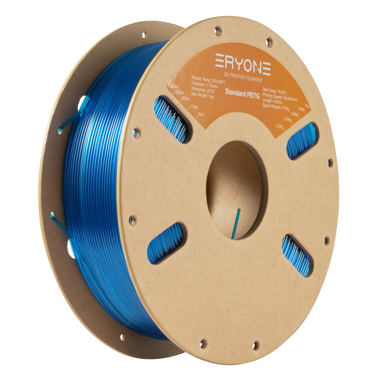 Eryone PETG und PETG-CF – 1,75 mm, 1 kg – Transparent Blau