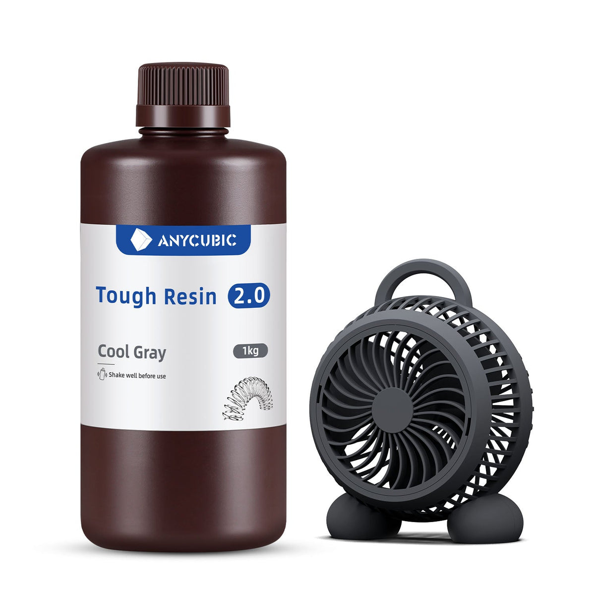 Anycubic Zähes Harz 2.0, Kühles Grau / 1 kg