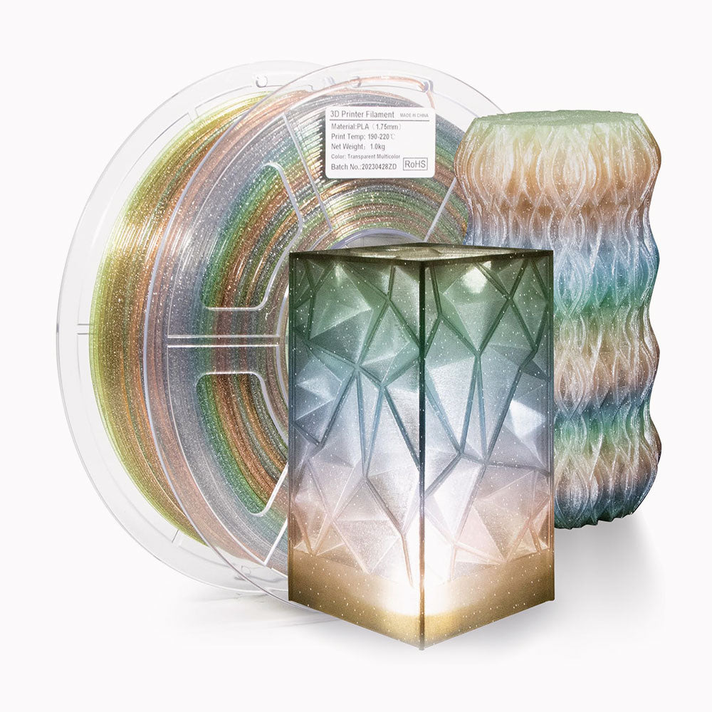 iSANMATE PLA Regenbogen mit Silberglitzer – 1,75 mm, 1 kg