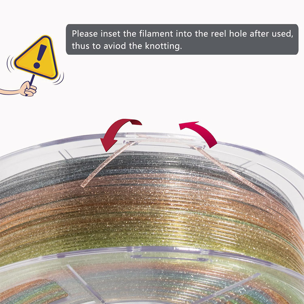 iSANMATE PLA Regenbogen mit Silberglitzer