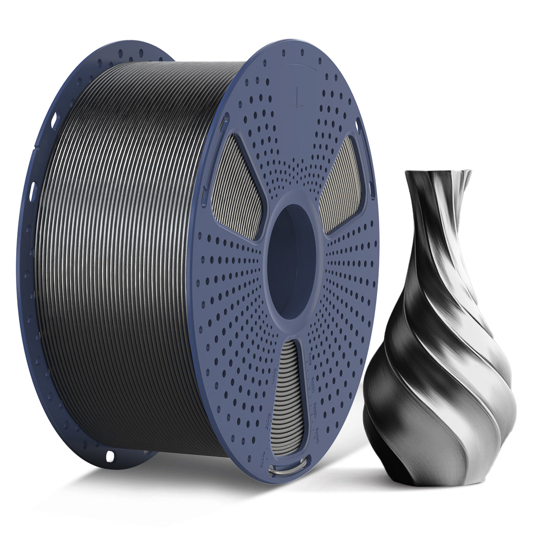 SUNLU Silk PLA+ Filament 1,75 mm, 3 kg Großspule, SILK Schwarz